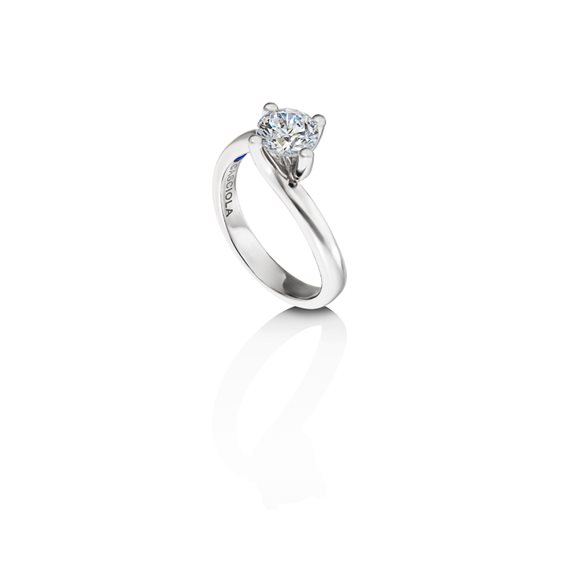 Anello Casciola Gioielli Donna FABRIZIO CASCIOLA in Oro bianco Diamante 0.50 Ct FUOCO CT 0.50 F VS2 GIA - FUOCO CT 0.50 F VS2 GIA